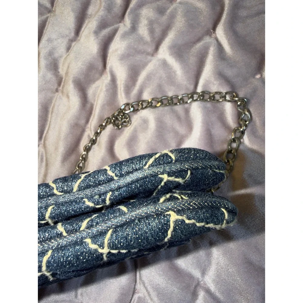 Vera Bradley Denim‎ Quilted Diamond Shoulder Bag Chain Strap Y2K Deadstock 2000s